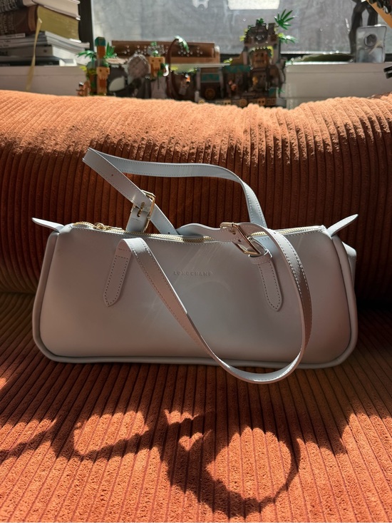 Longchamp Handbags - Longchamp Pale blue Shoulder Bag with Gold Hardware
